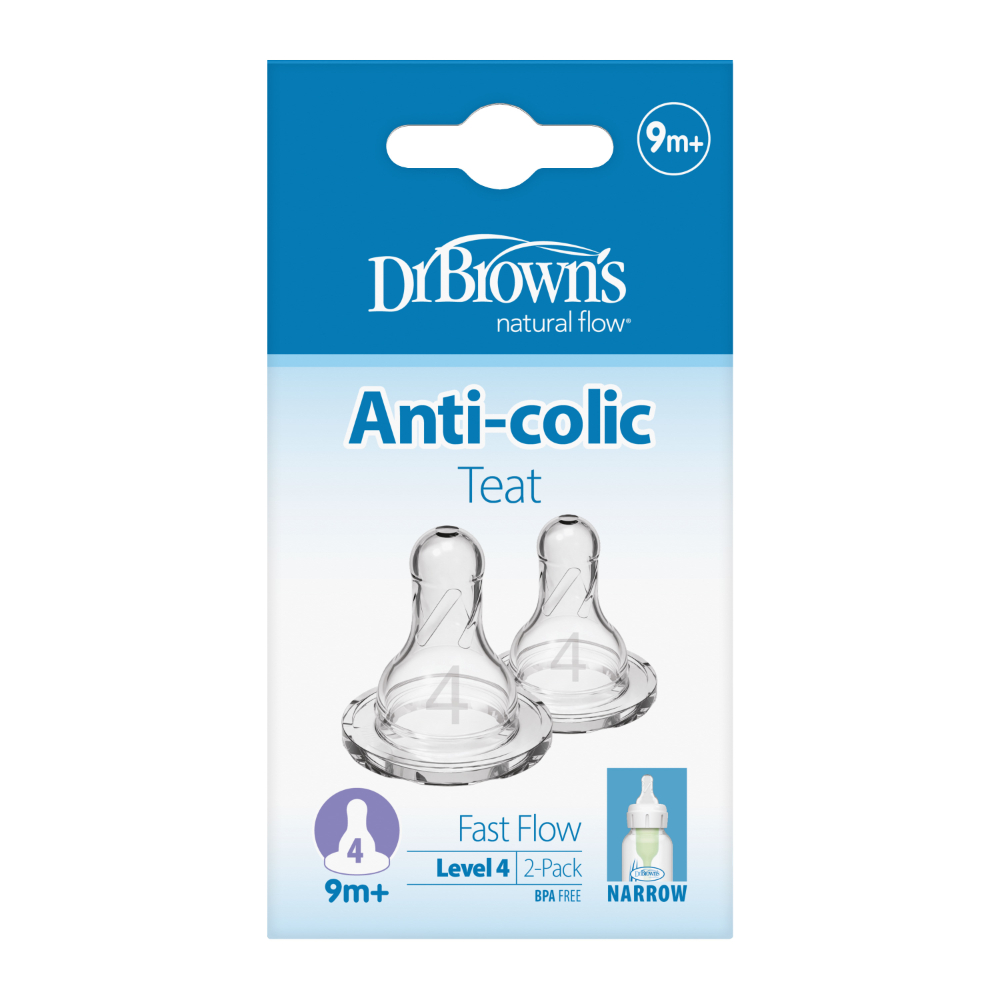 Dr. Brown's - Level 4 Silicone Narrow Options+ Nipple - Pack of 2