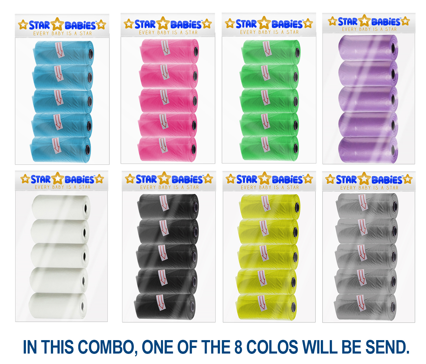 Star Babies - Scented Nappy Bag Pack of 4/60 Bags - Assorted