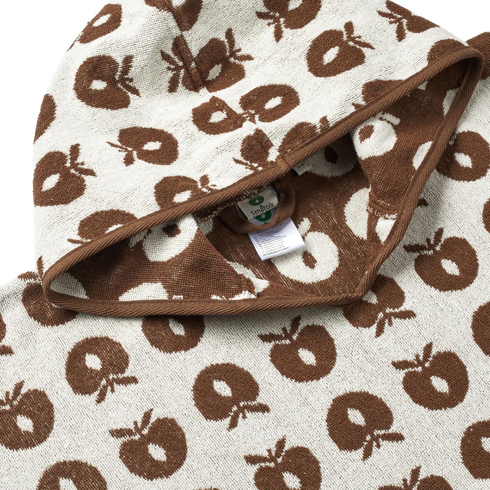 Smafolk - Apples Print Poncho Towel - Brown