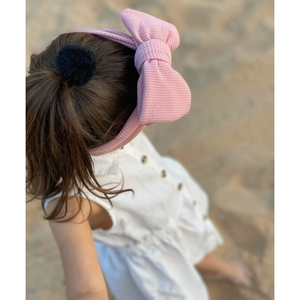 Baby Boss - Cotton Headband Bow - Pink