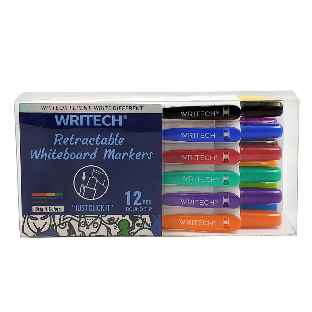 Writech - Retractable Whiteboard Marker - 12pcs