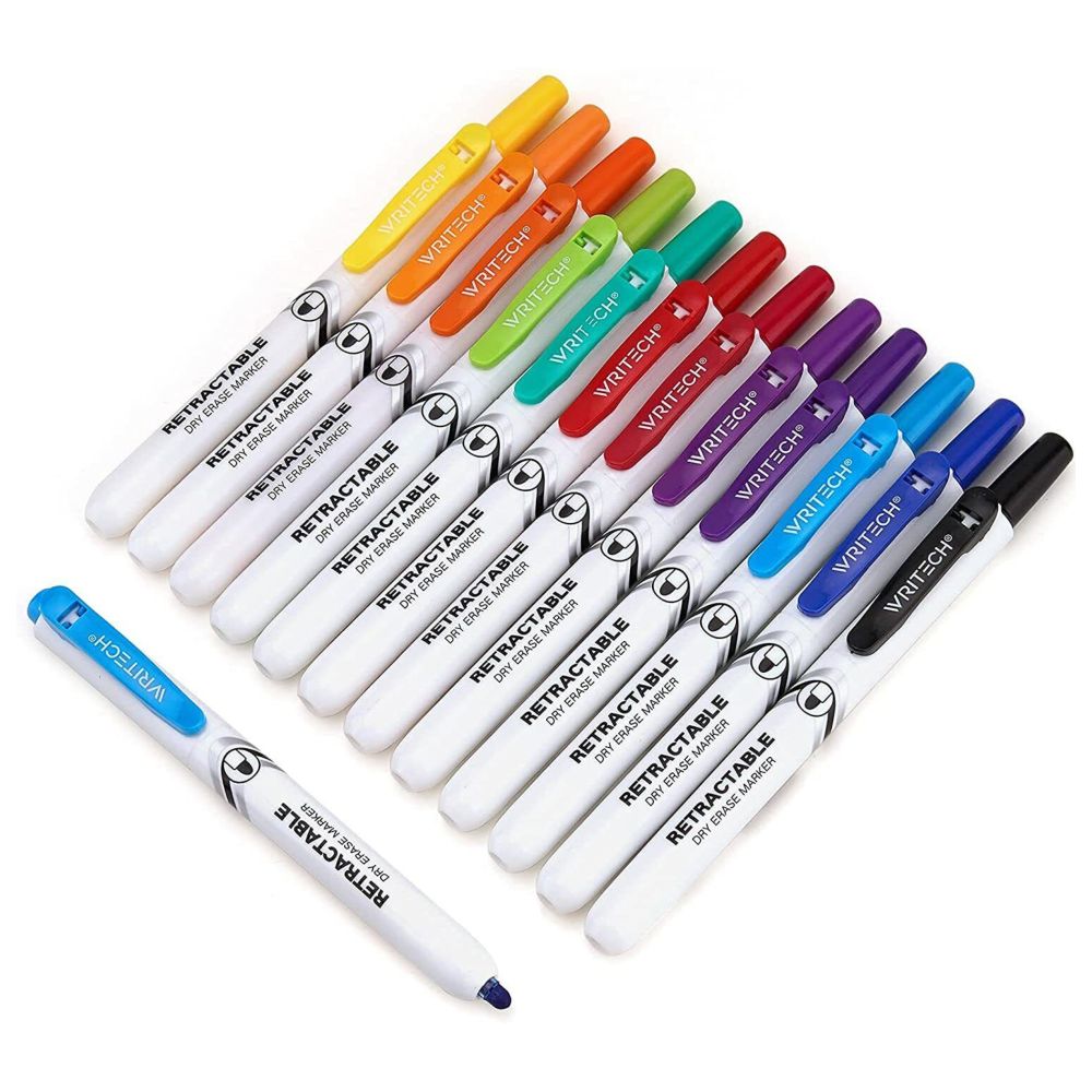 Writech - Retractable Whiteboard Marker - 12pcs