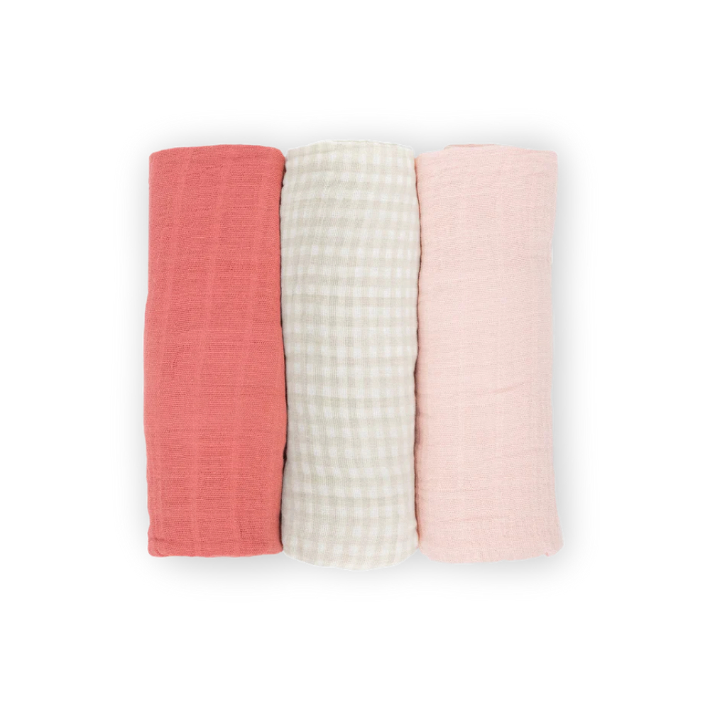 Little Unicorn - Cotton Muslin Swaddle - Pack of 3 - Light Pink