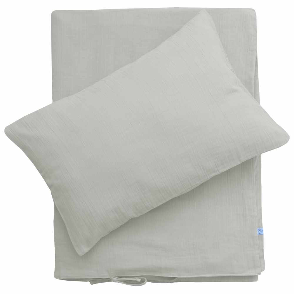 Me - Organic Muslin Duvet & Pillow Cover - Dove - 2 Pcs