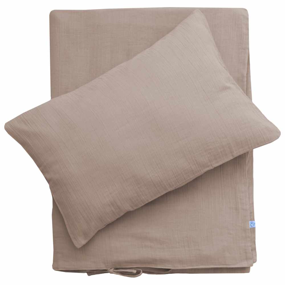 Me - Organic Muslin Duvet & Pillow Cover - Nougat - 2 Pcs