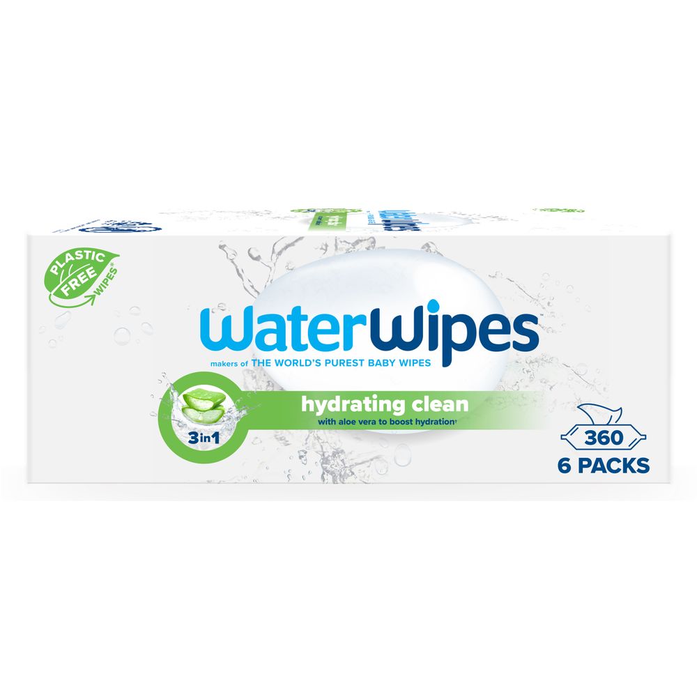 Waterwipes - Hydrating Clean Baby Wipes - Pack of 6 - 360 Pcs