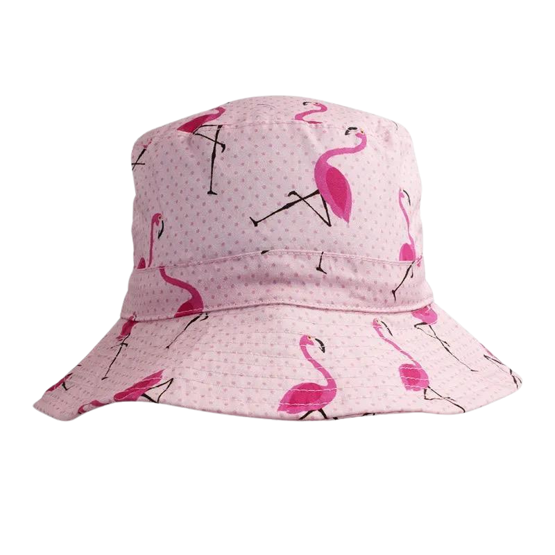 Wonder Kids Girl's Flamingo Printed Bucket Hat - Pink