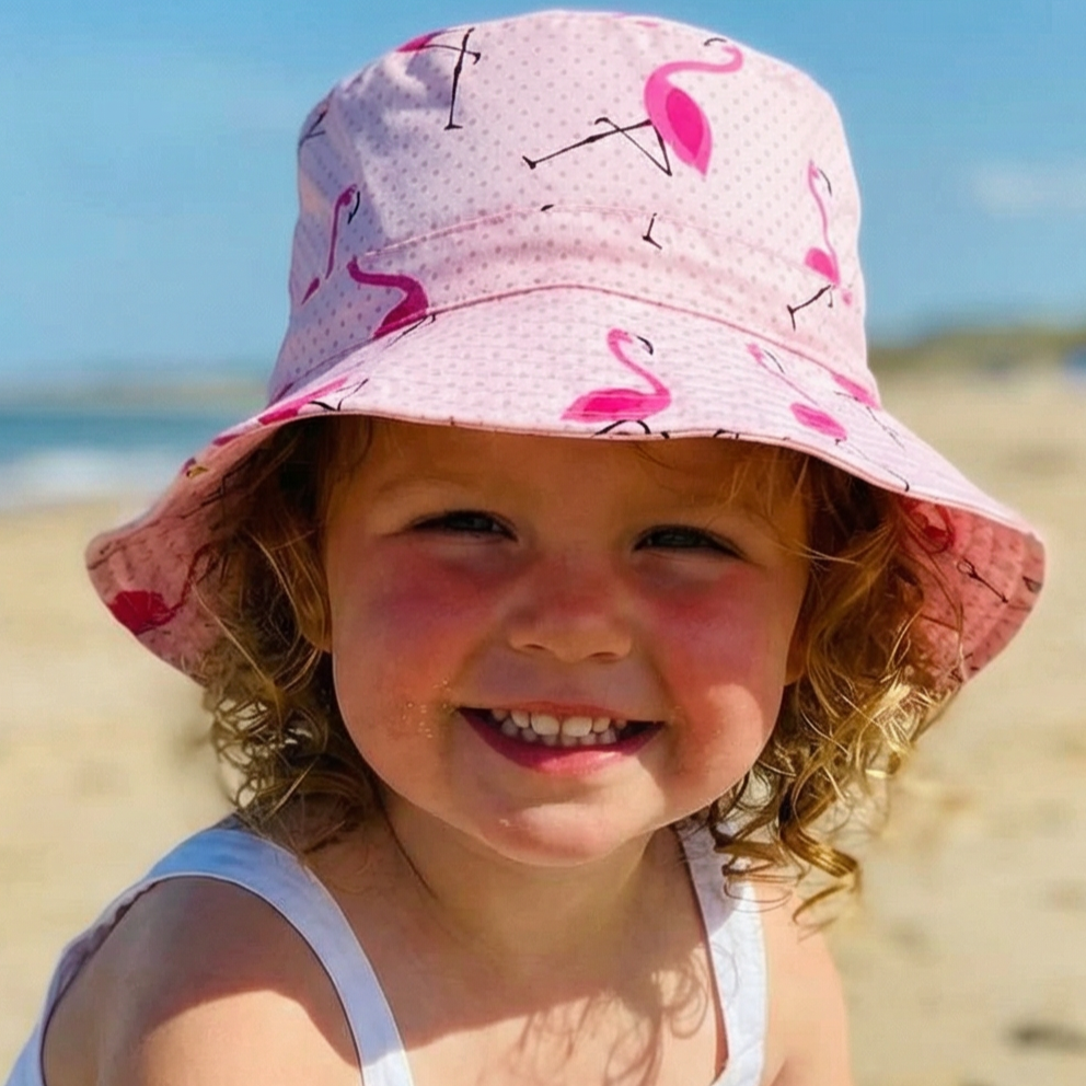 Wonder Kids Girl's Flamingo Printed Bucket Hat - Pink