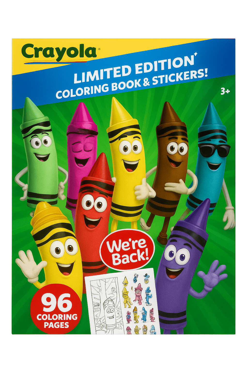 Crayola - Coloring Book - Limited Edition - with Sticker Sheets - 96 Pages