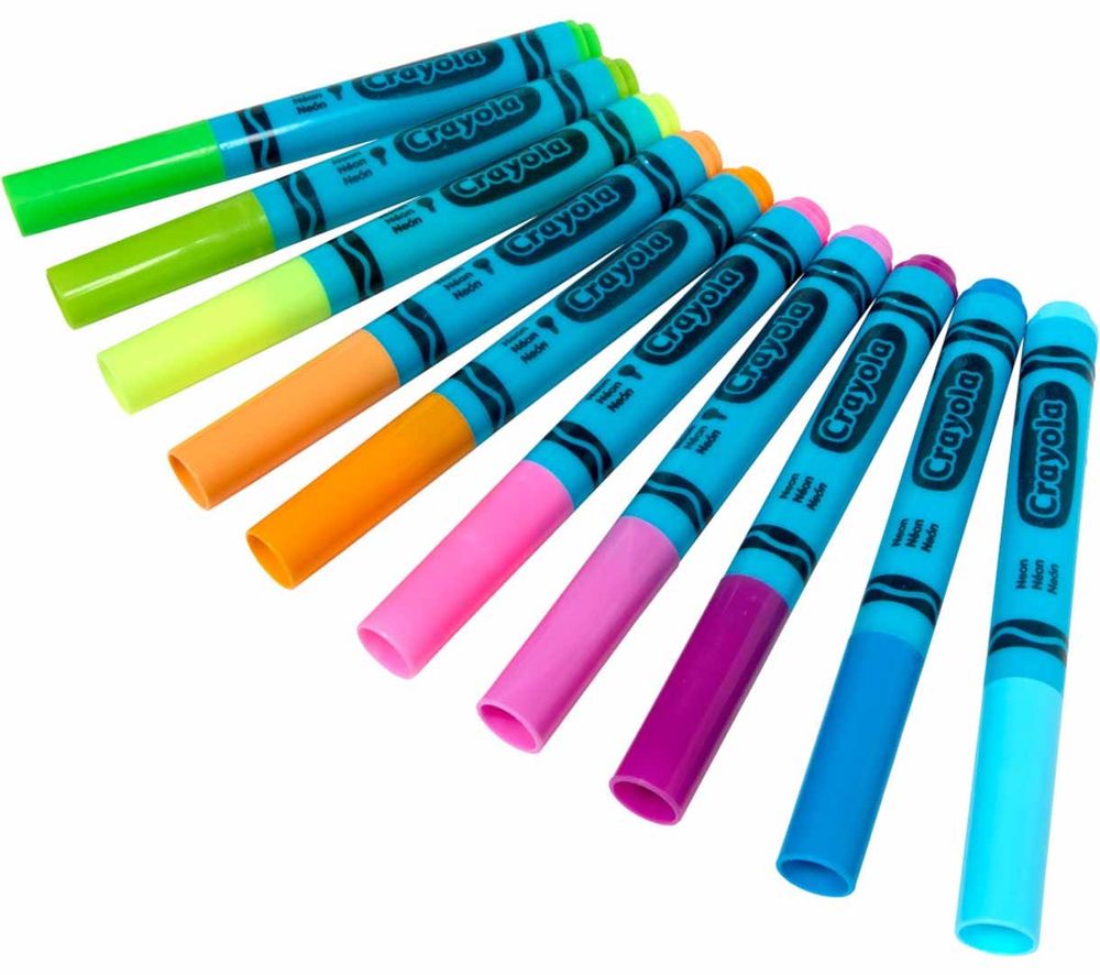 Crayola - Neon Washable Broad Line Markers - Multicolor - 10 Pcs