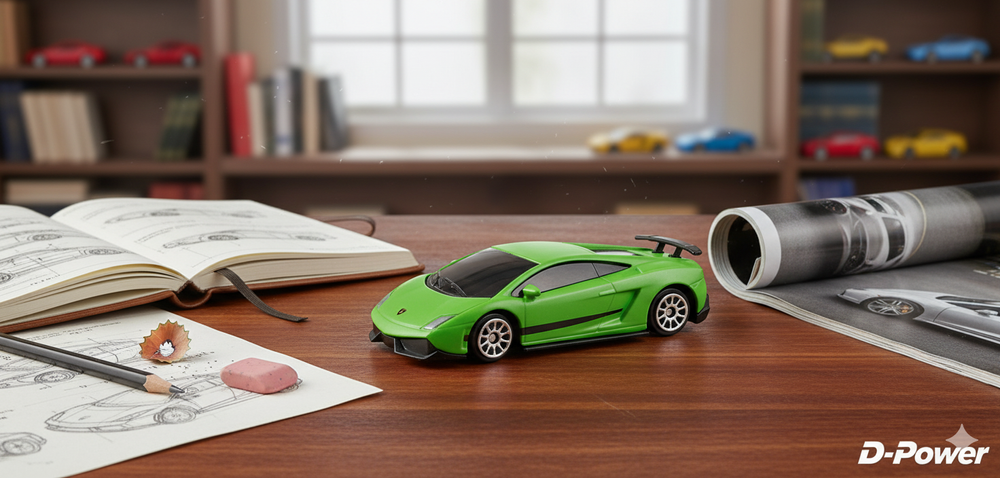 D-Power - Lamborghini Gallardo LP570-4 Diecast Mini Car 1:64 - Matte Green - 1pc