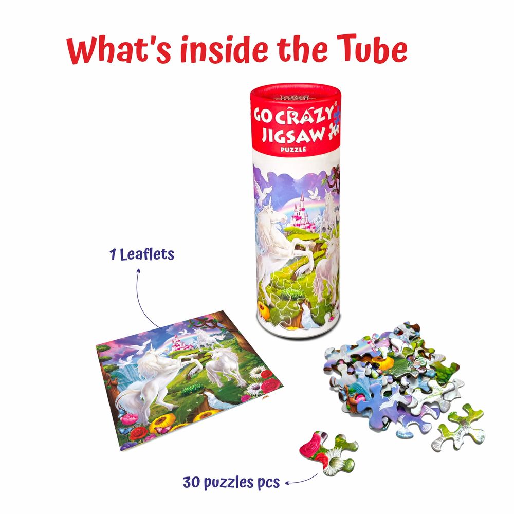 Unikplay - Mini Jigsaw Puzzle Tube - Unicorn - 30 Pcs