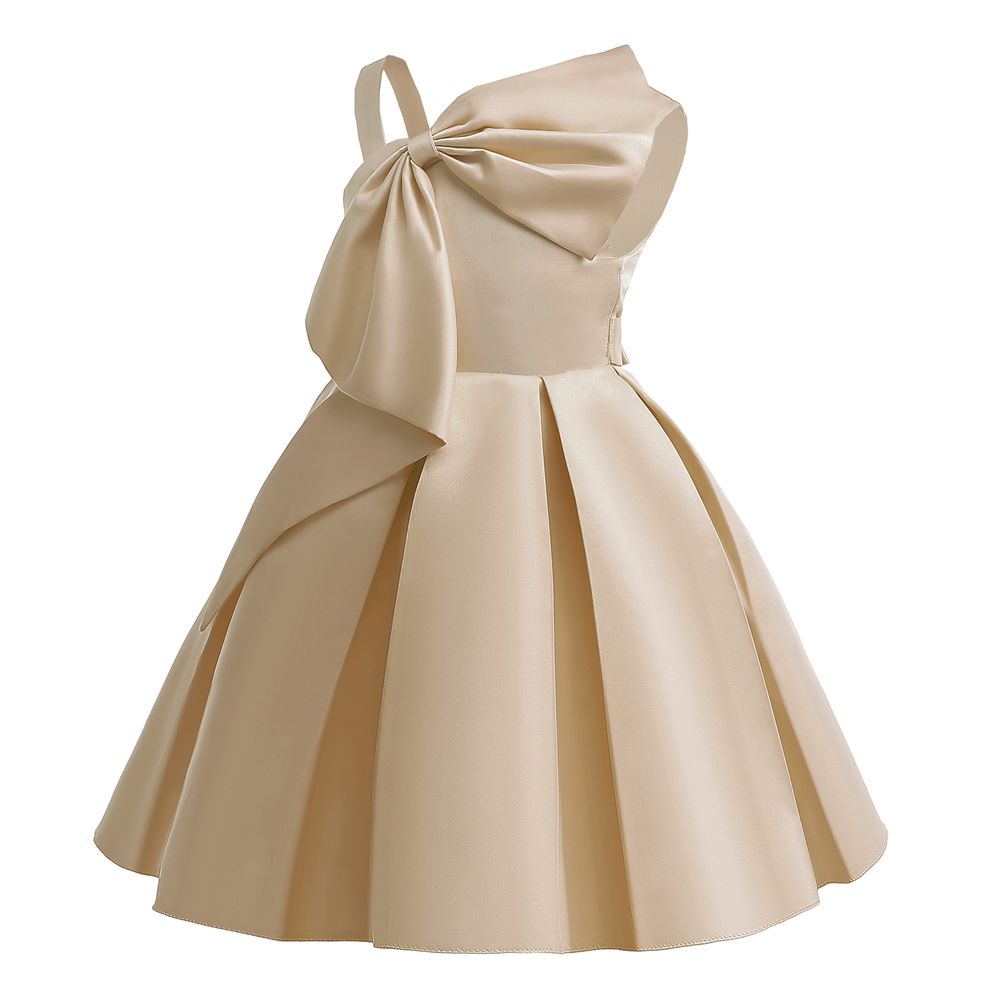 Sugar Rush - Girl's Solid Fit And Flare Dress - Beige