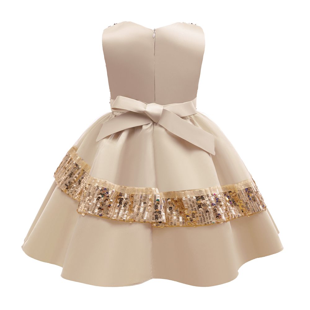 Sugar Rush - Girl's Embellished Balloon Dress - Champagne