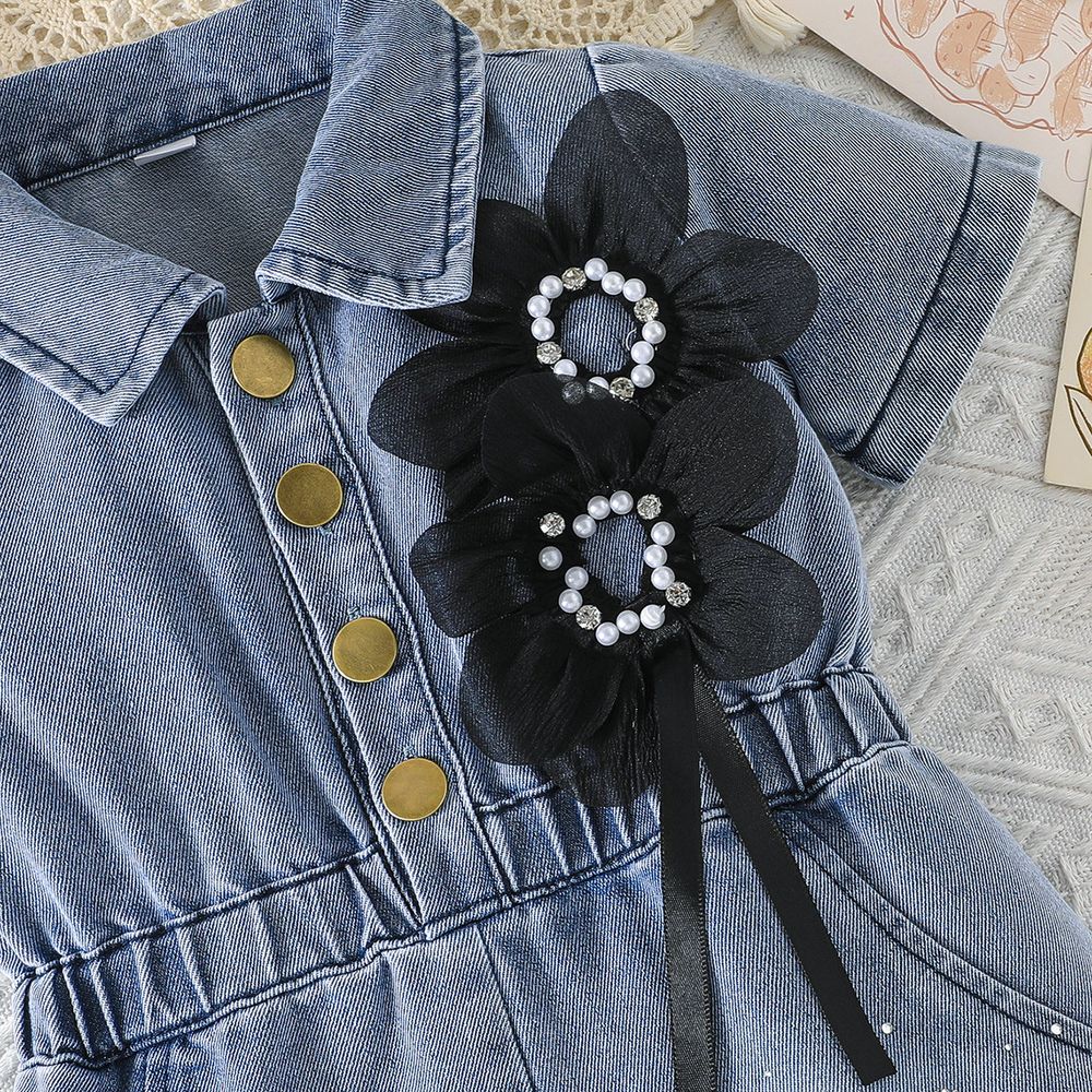 Sugar Rush - Jumpsuits With Flowers Attached - Blue