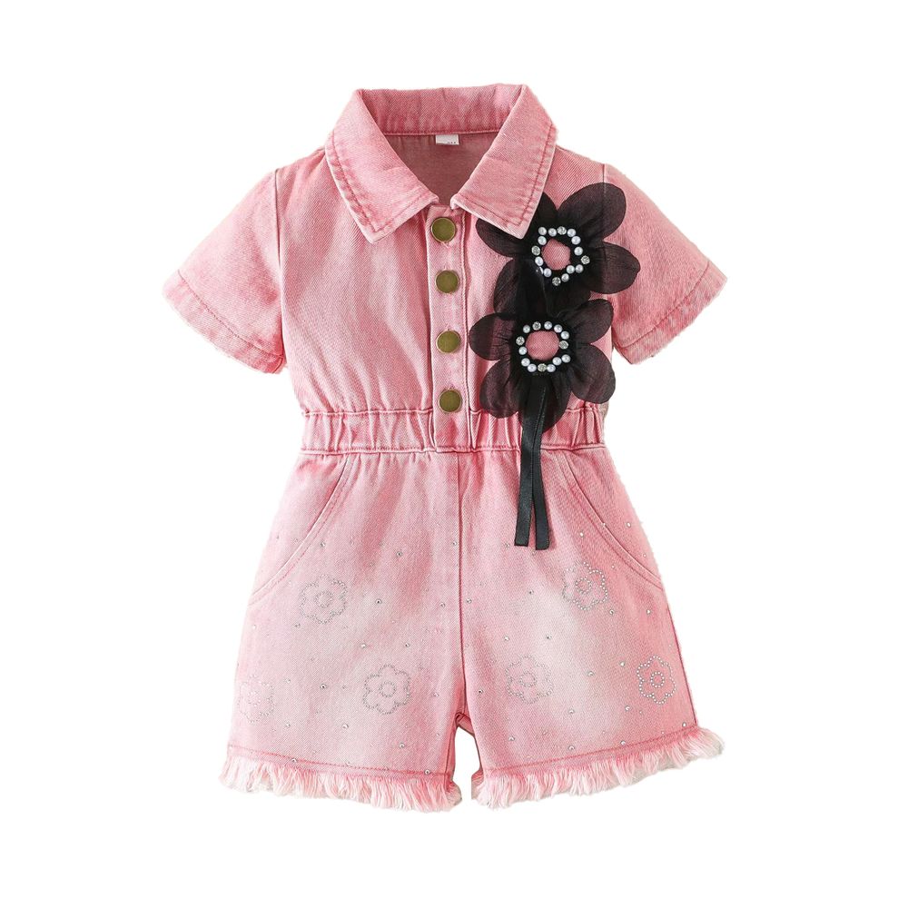 Sugar Rush - Jumpsuits With Flowers Attached - Pink