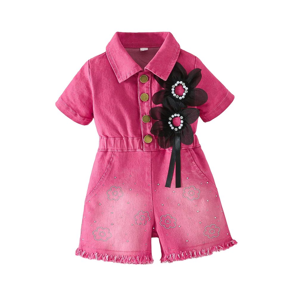 Sugar Rush - Jumpsuits With Flowers Attached - Fushcia