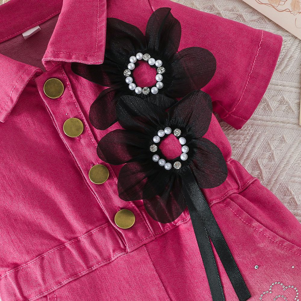 Sugar Rush - Jumpsuits With Flowers Attached - Fushcia