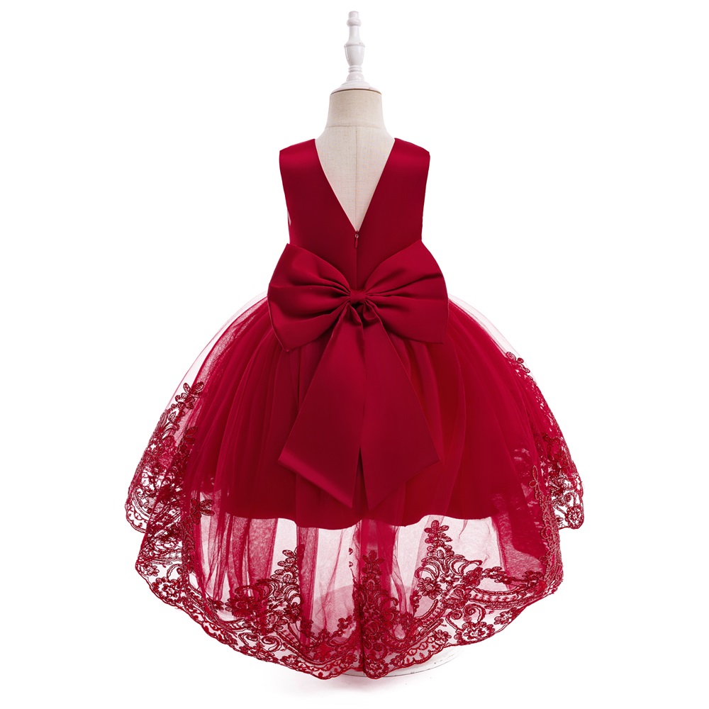 Sugar Rush - Laced Regular Round Neck Sleeveless Party Dress - Maroon