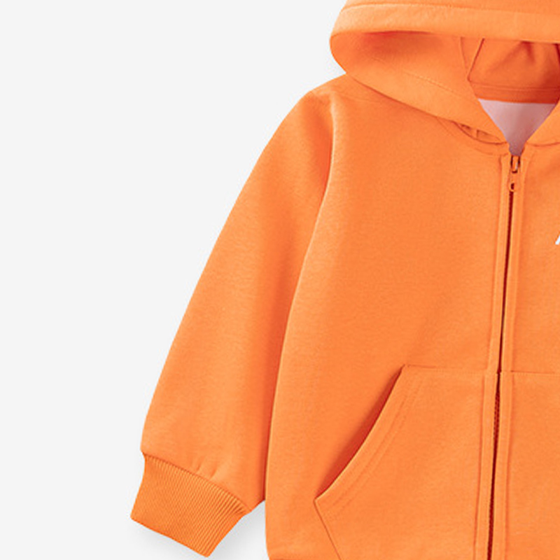 Sugar Rush - Boys' Embroidered Hooded Full Sleeves Jacket - Orange