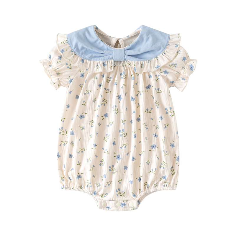 Sugar Rush - Printed Baby Romper - Blue