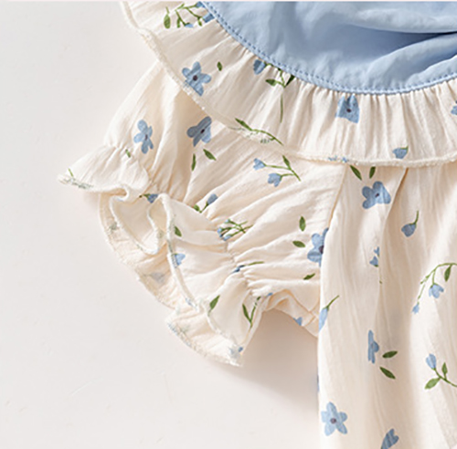 Sugar Rush - Printed Baby Romper - Blue