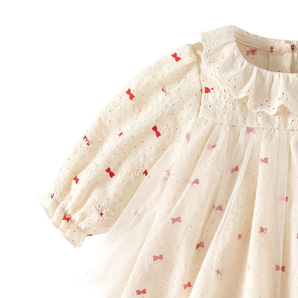 Sugar Rush - Baby Girls' Printed Full Sleeves Romper - Beige