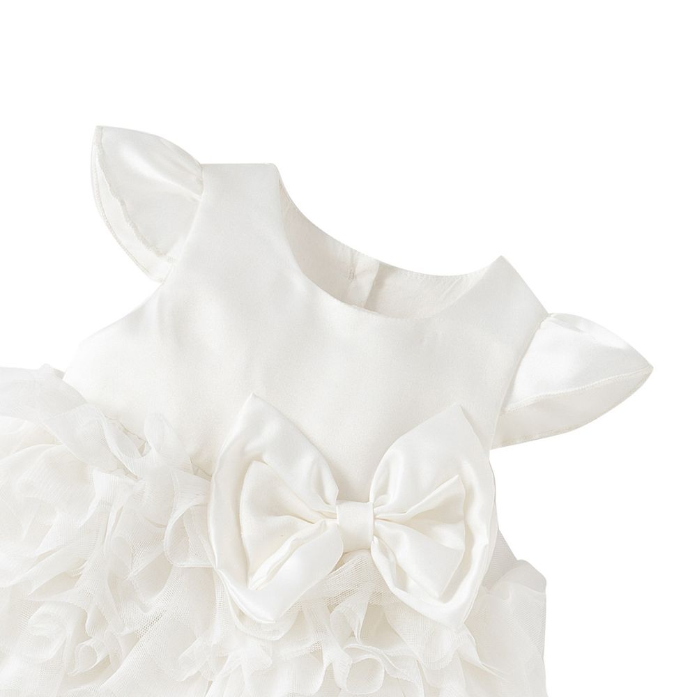 Sugar Rush - Ruffled Rompers With Big Bow Attached - White