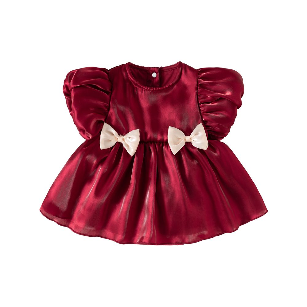 Sugar Rush - Rompers With Cute Bows - Maroon