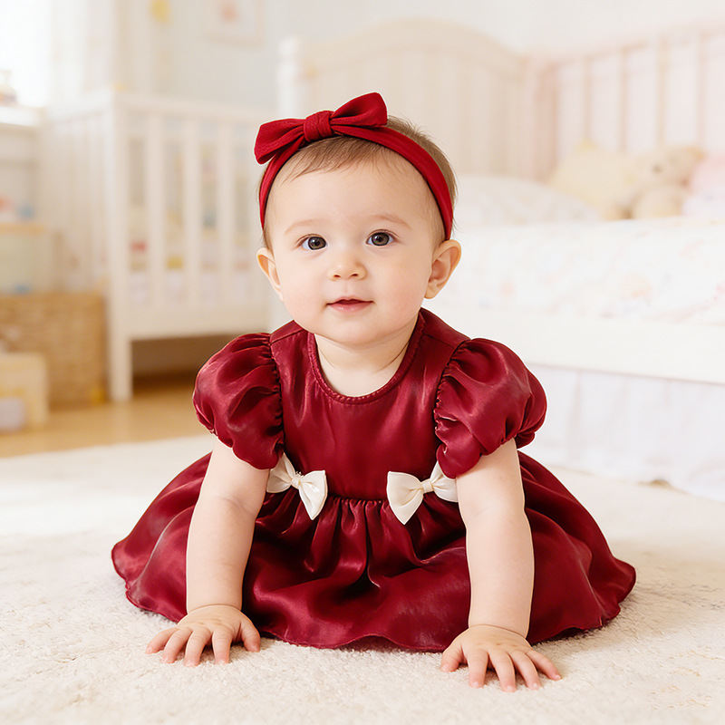 Sugar Rush - Rompers With Cute Bows - Maroon