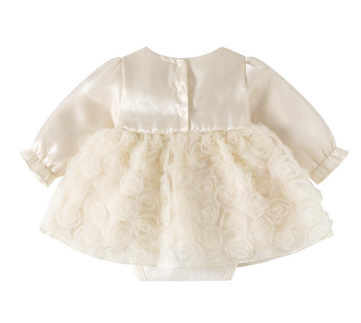 Sugar Rush - Ruffled Long Sleeve Rompers - Beige