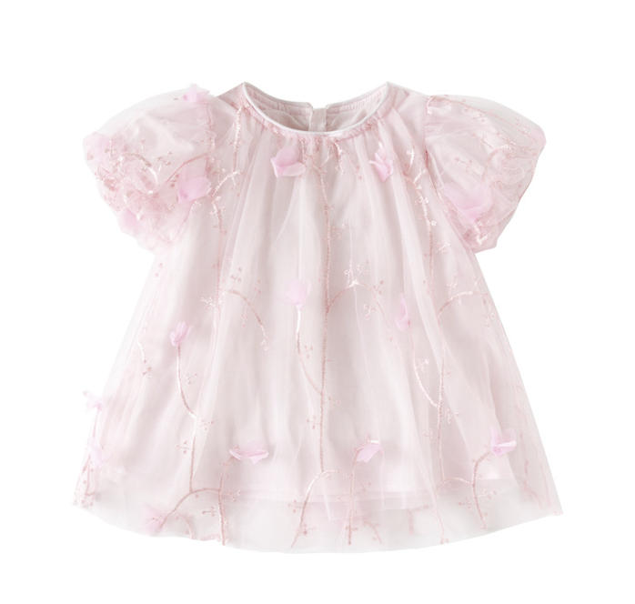 Sugar Rush - Flower Attached Fashion Dress - Pink