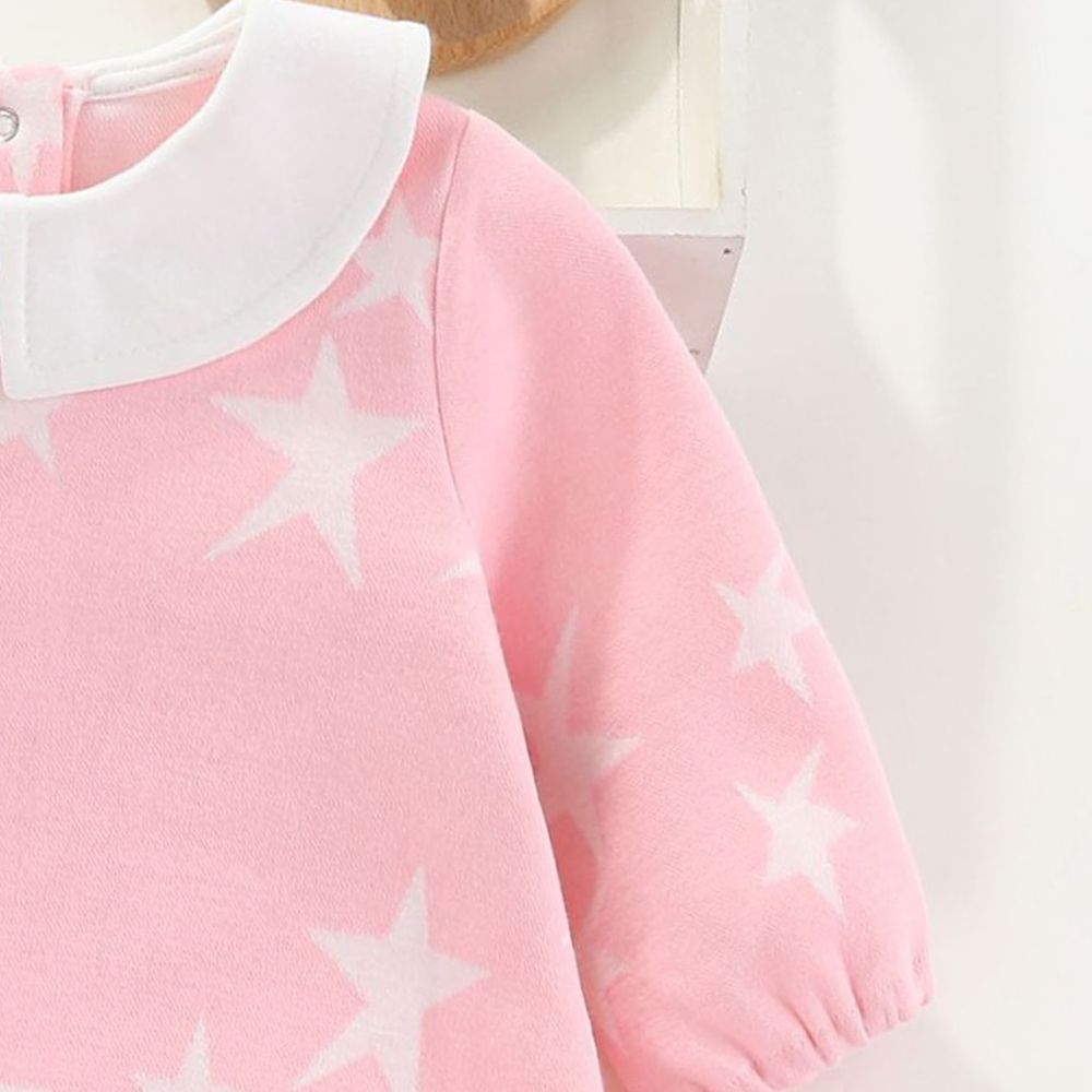 Sugar Rush - Star Print Rompers - Pink