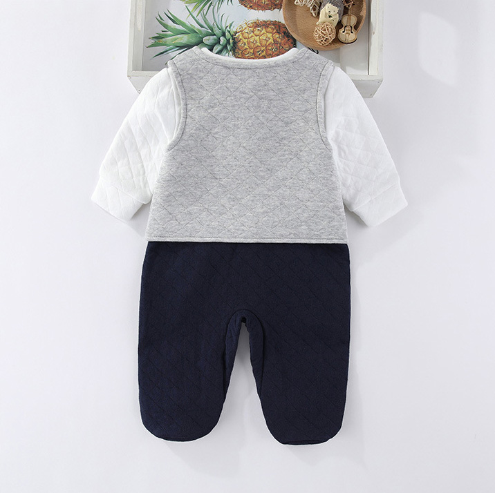 Sugar Rush - 2pc-Set - Romper With Waistcoat - Grey/Navy