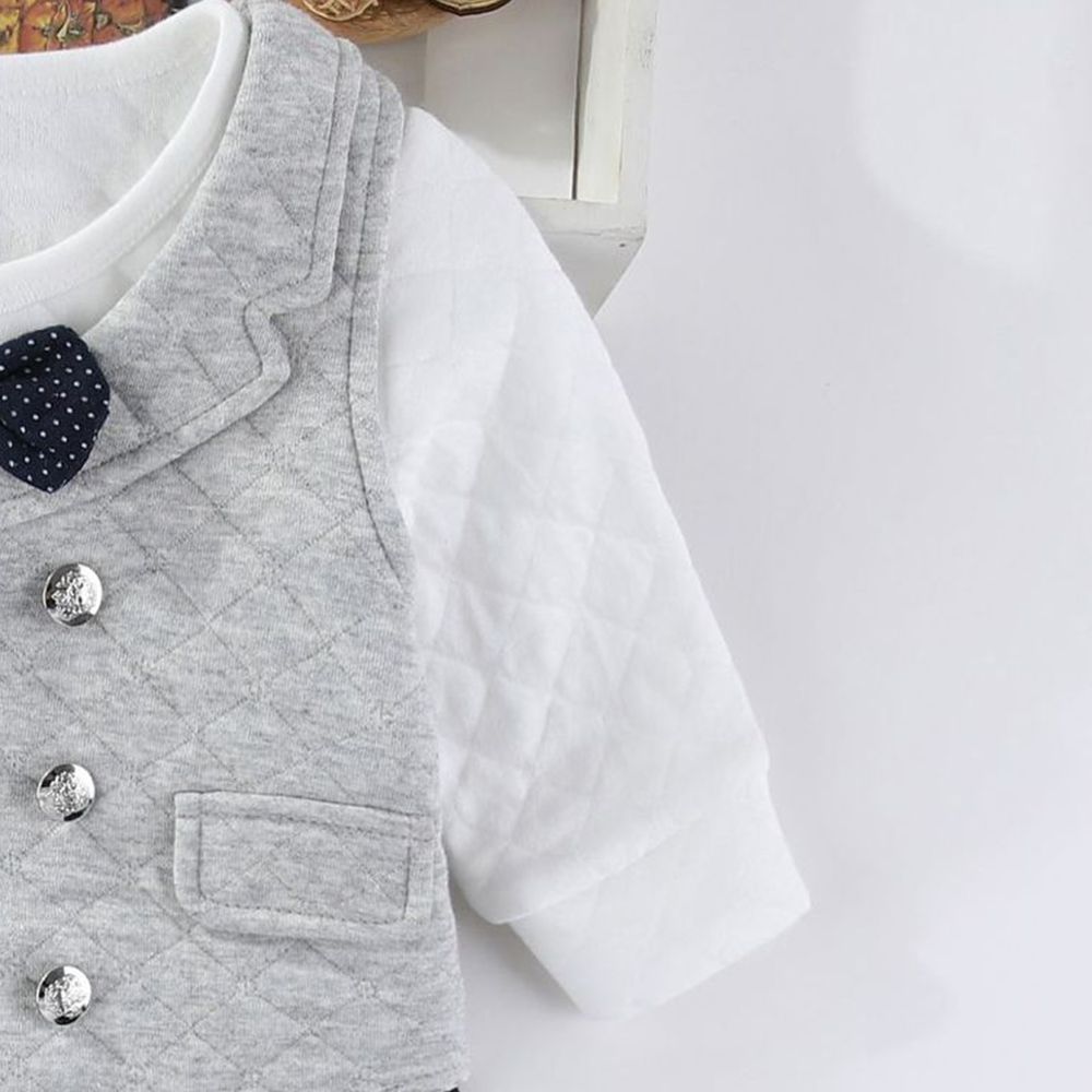 Sugar Rush - 2pc-Set - Romper With Waistcoat - Grey/Navy