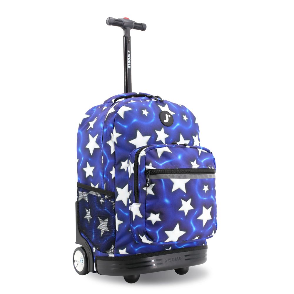 J World - New York Sunrise Kids Rolling Backpack - Puffy Star - 18 Inch