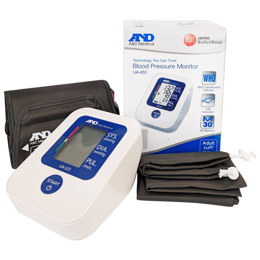 A&D Medical - Simple Upper Arm Blood Pressure Monitor - White - UA-651