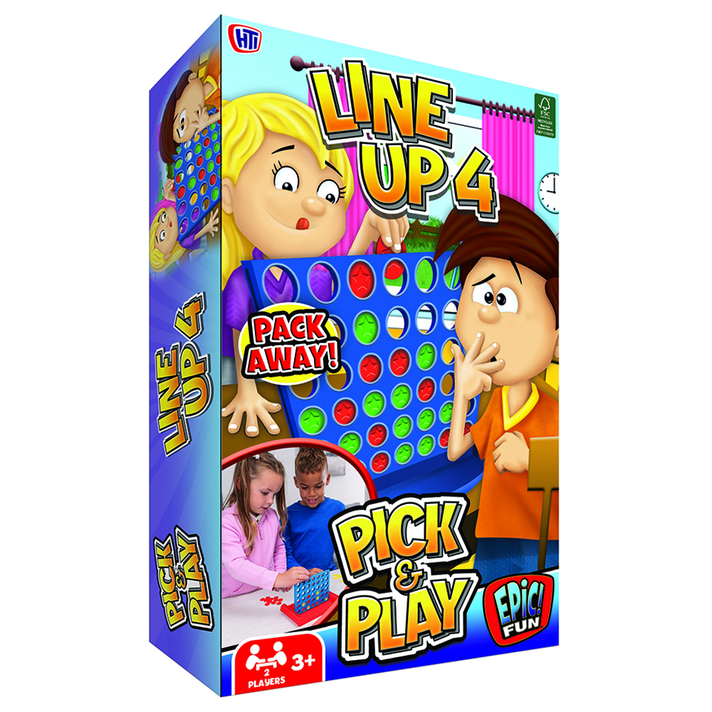 Epic Fun - Line Up 4 Pick & Play Game - Blue/Red