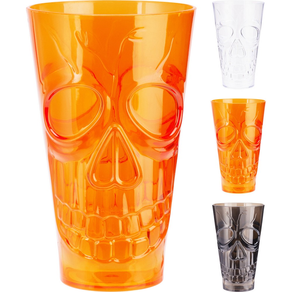 Koopman - Halloween Skull Design Drinking Cup - 550 ml - Style May Vary - 1 Pc