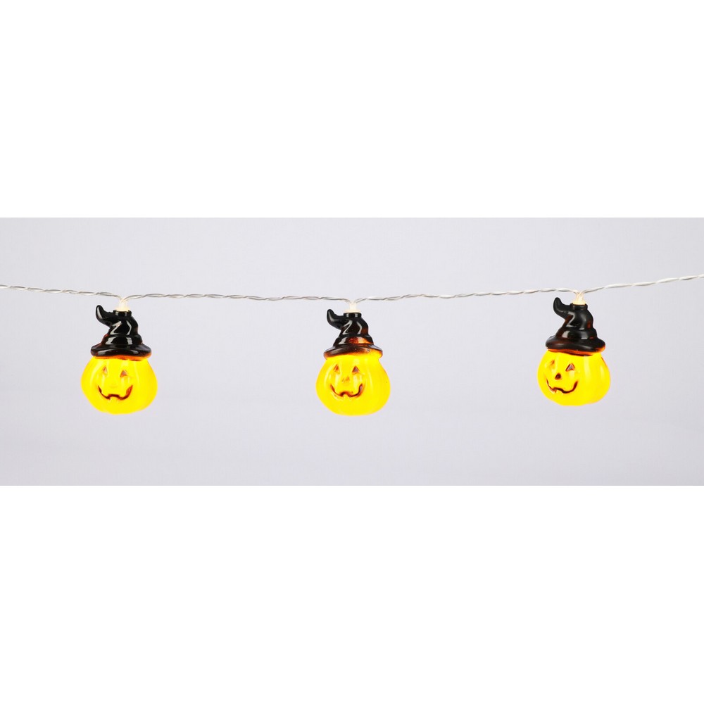 Koopman - Halloween Pumpkin Garland With 10 LED Lights