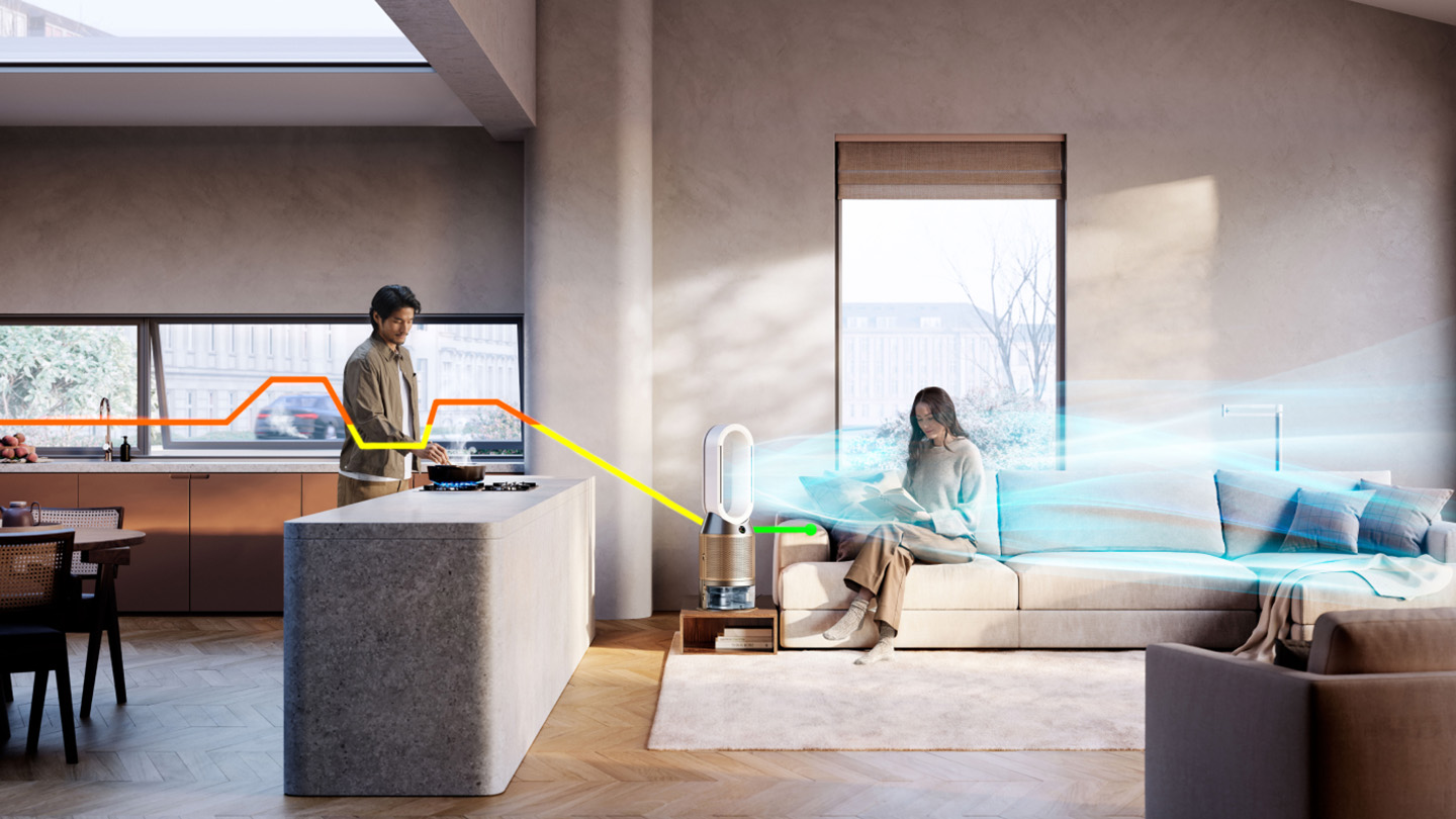 Dyson - Humidify & Cool Ph2 De-nox Air Purifier - White/Gold