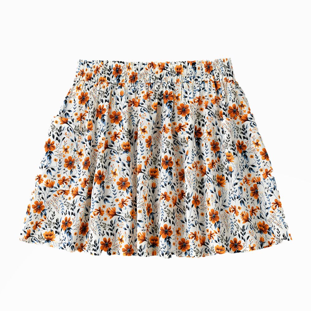 Jelliene - Twirling Fun & Summer Vibes: Girls' Flowy Woven Skirt - White