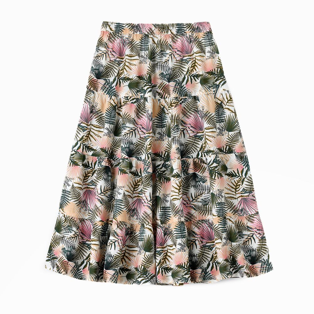 Jelliene - Twirling Fun & Summer Vibes Girls' Flowy Woven Skirt - Beige