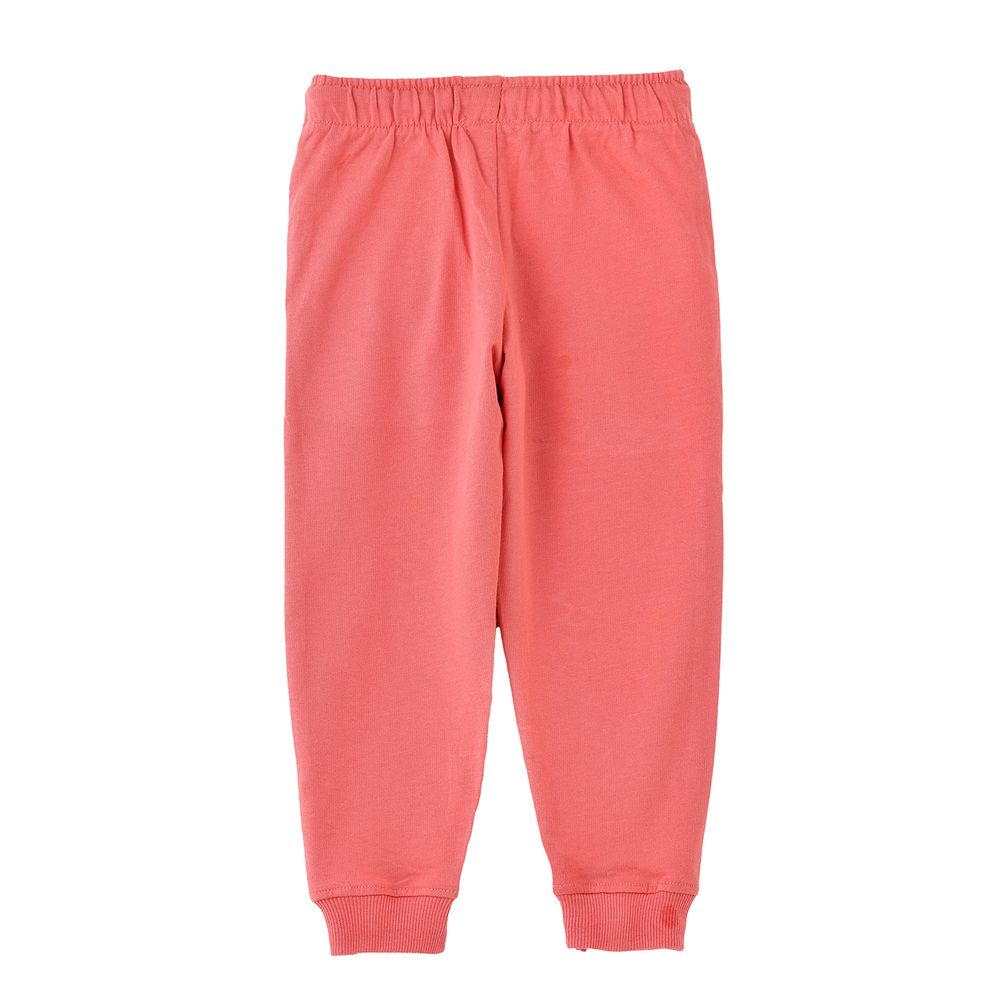 Jelliene - Girls’ Joggers With Floral Motif - Coral