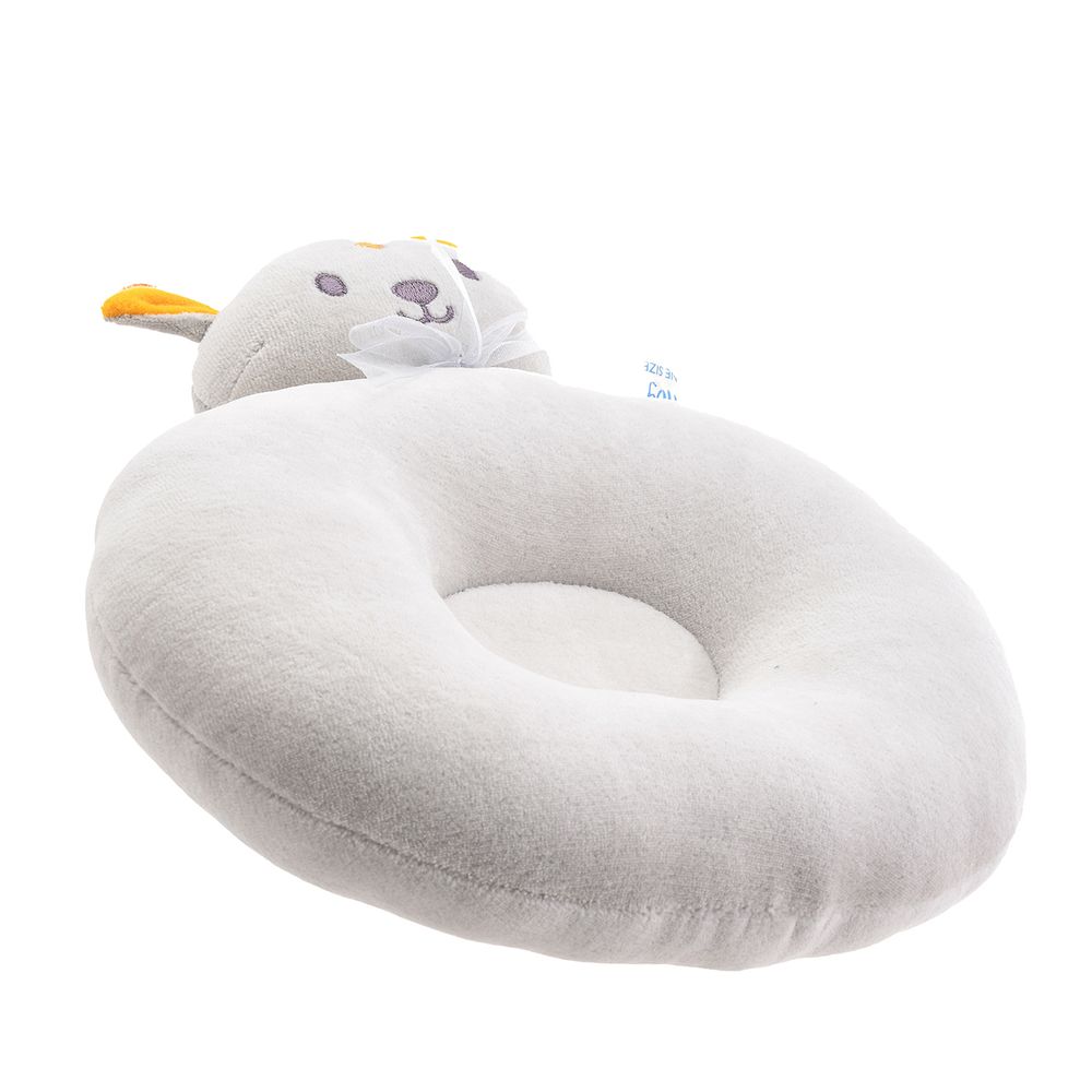 Tiny Hug - Soft And Breathable Flat Baby Pillow - Grey