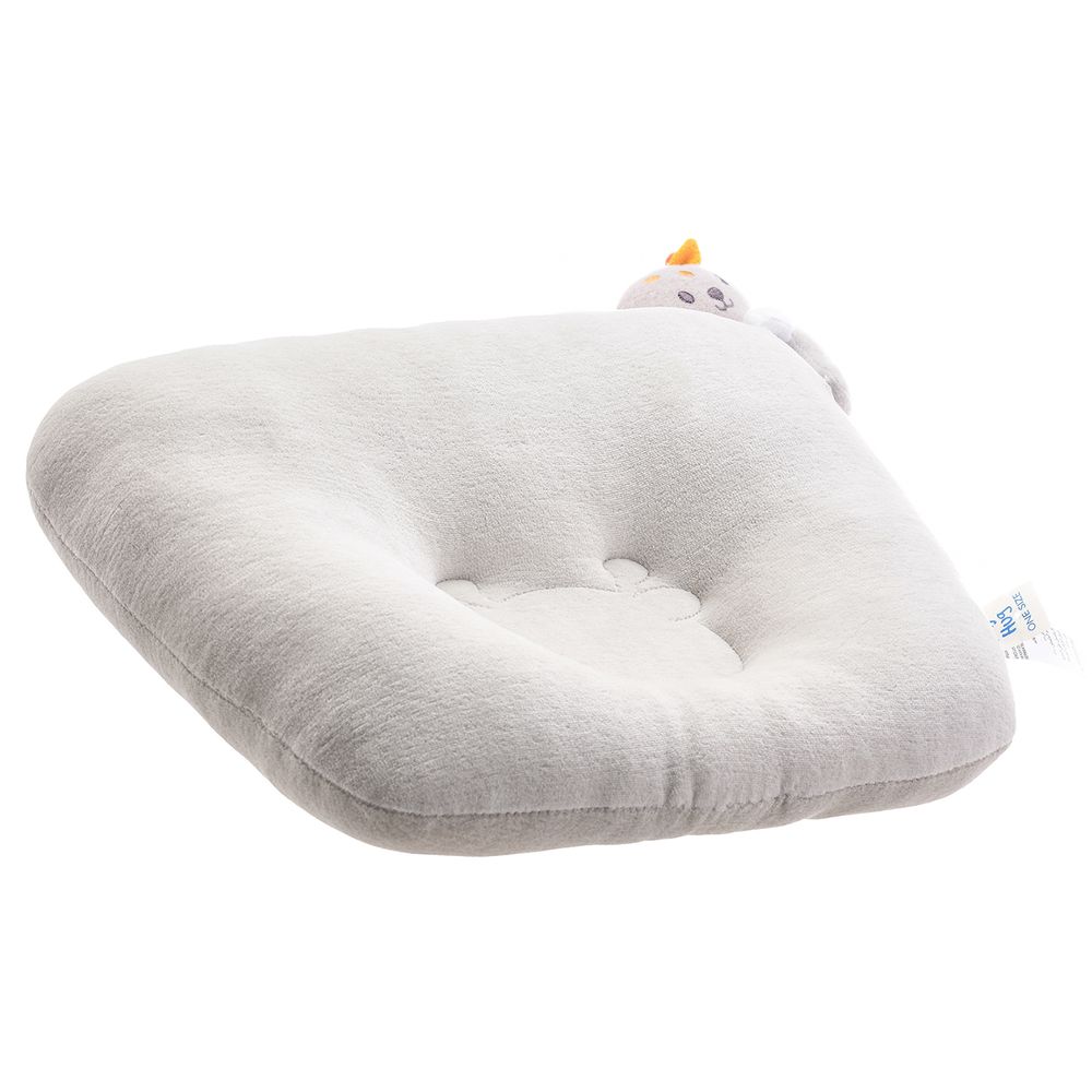 Tiny Hug - Soft And Breathable Flat Newborn Pillow - Grey