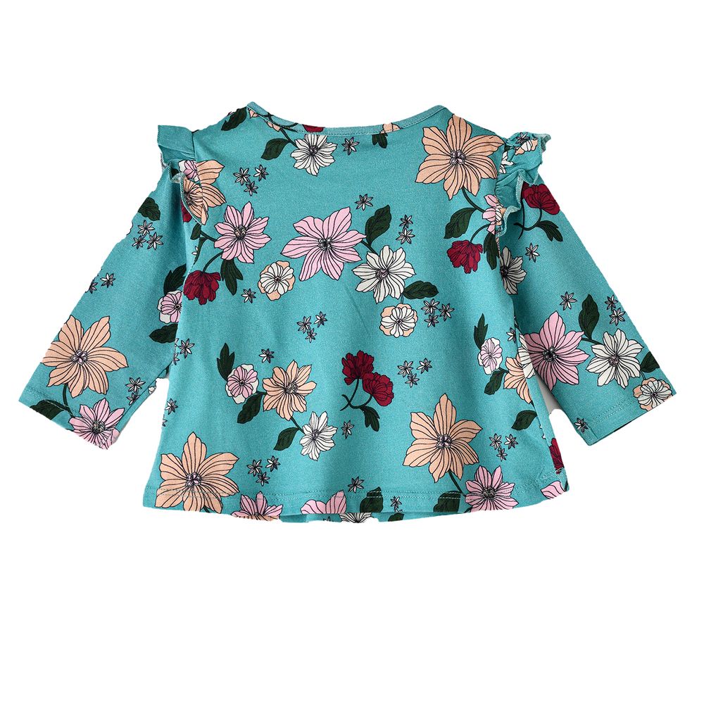 Jelliene - Girls' Floral Print Long-Sleeve Top