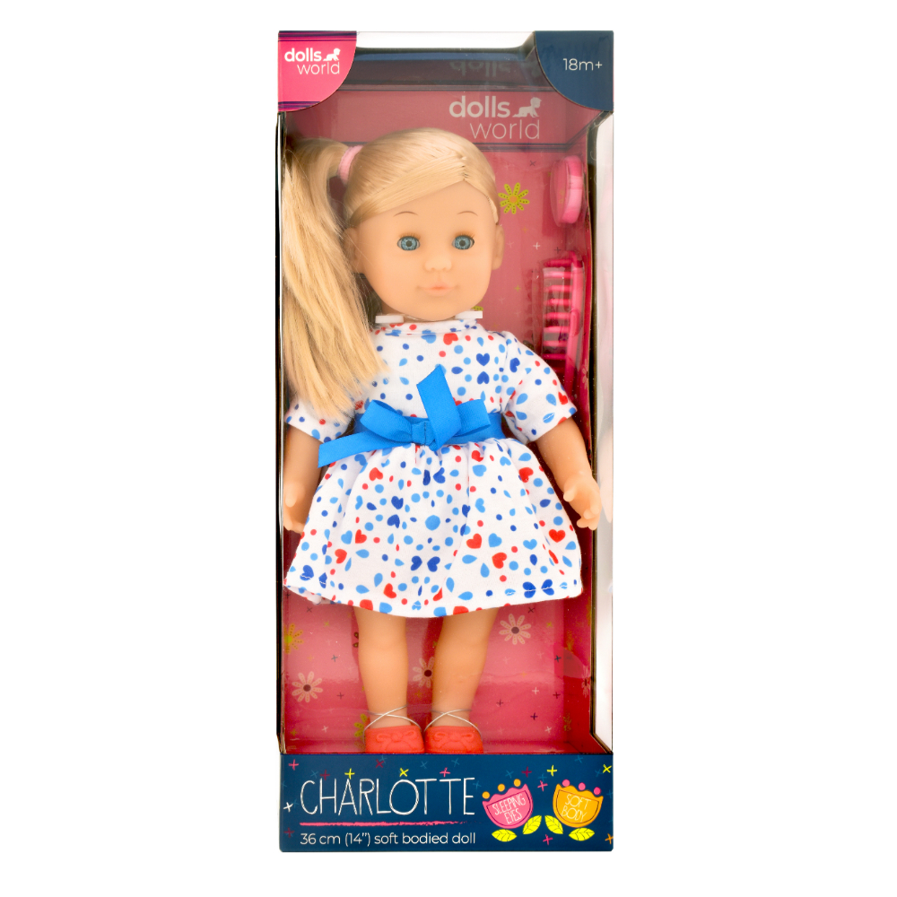 Dollsworld - Charlotte Doll With Hair Accessories - Blue - 14-Inch