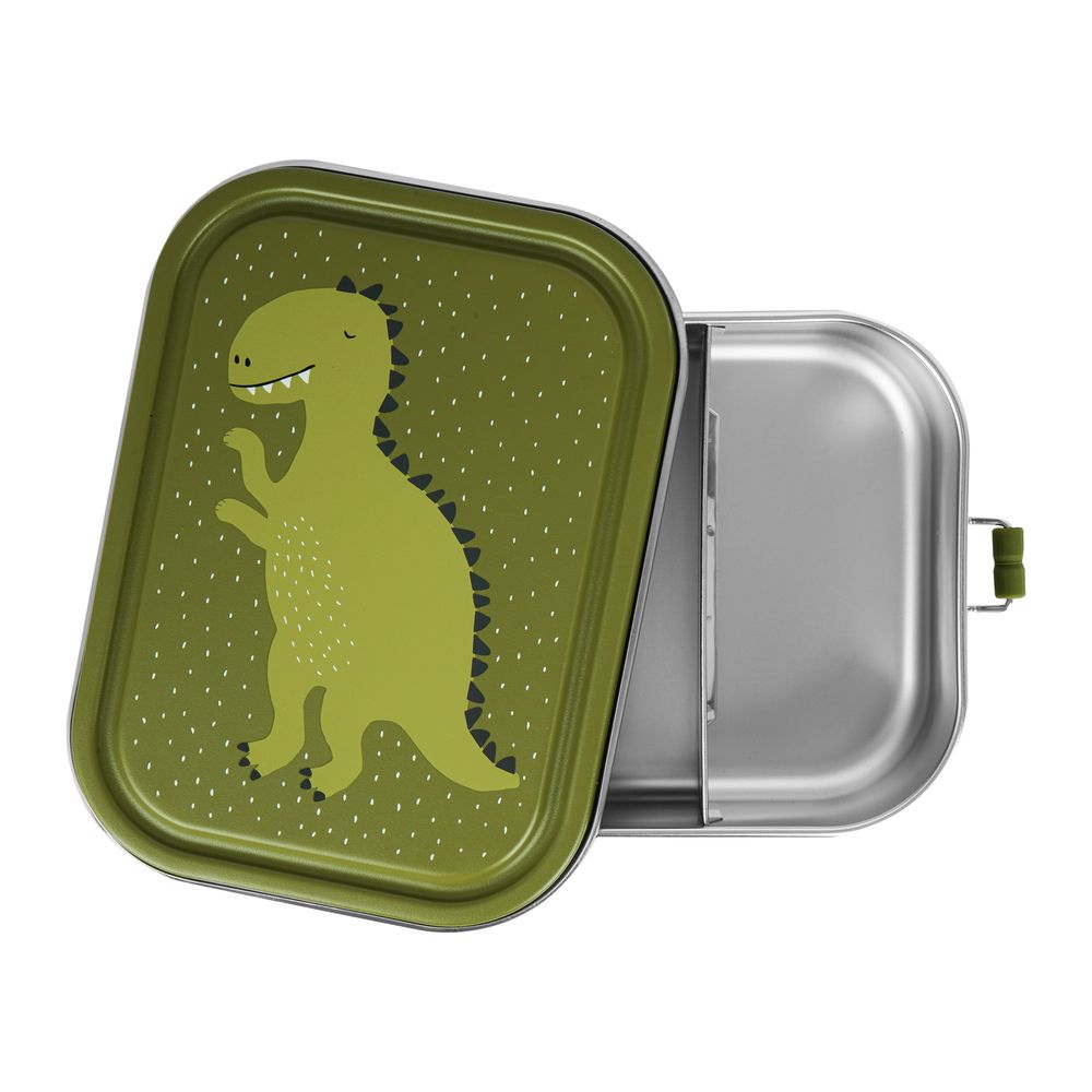 Trixie - Lunch Box With Two Compartments - Green - Mr. Dino - Large