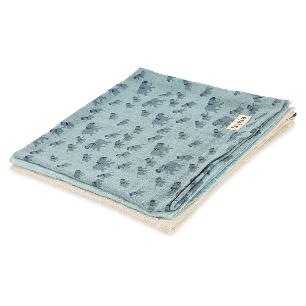 Trixie - Enchanting Elephant Muslin Cloths - Pack of 3